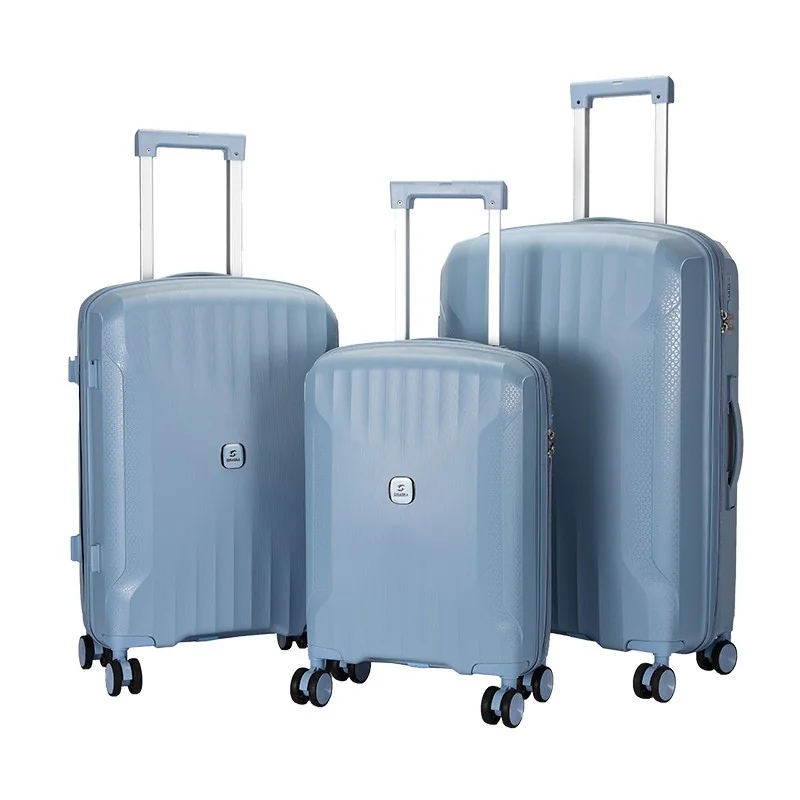 Rolling Joy PP hard-shell light blue 3-piece trolley case set collection