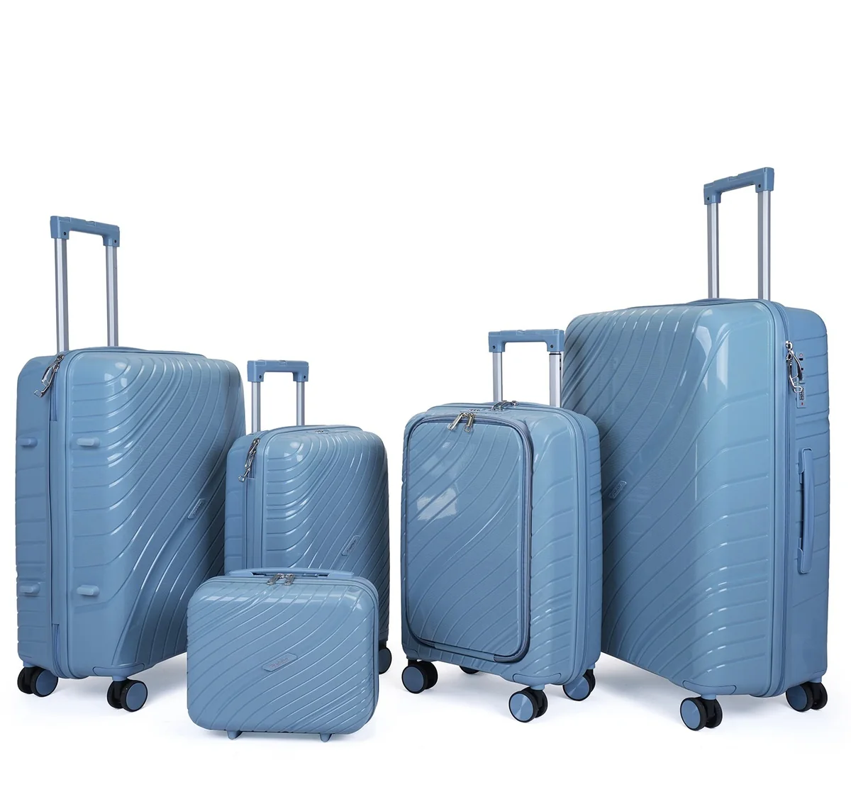Rolling Joy OEM PP hard shell luggage set light blue 5-piece color view 5