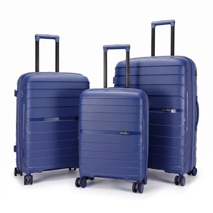 Rolling Joy OEM PP trolley case set deep blue 3-piece color view 5