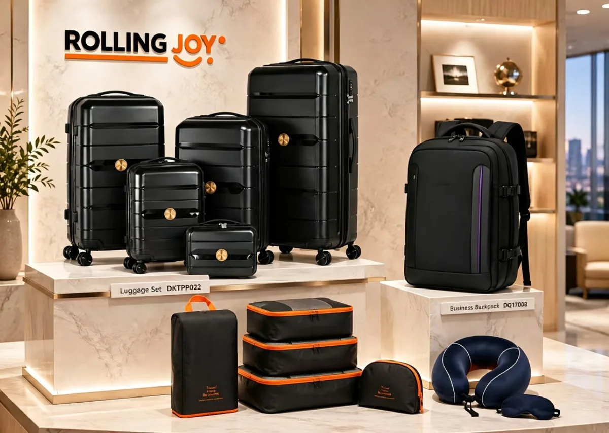 Rolling Joy 5-piece PP trolley set 14 to 28 inch removable wheels wholesale